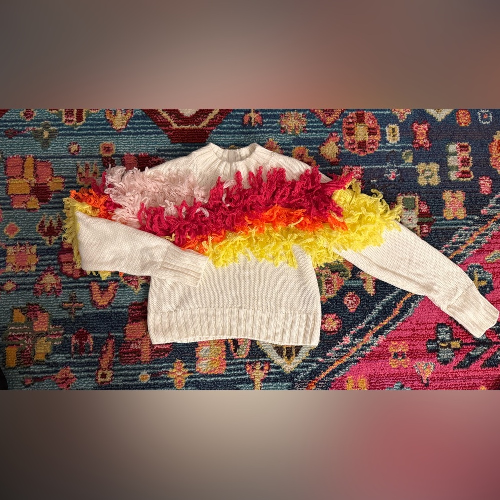 525 America colorful fringe sweater -  XS